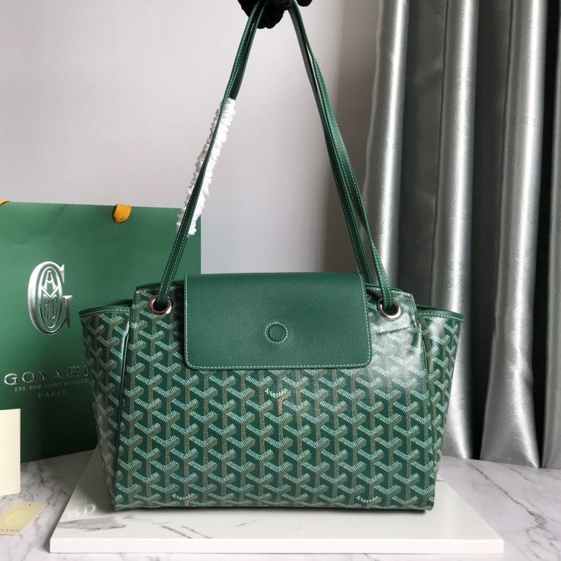 Goyard Rouette Souple Bag 31cm Green Canvas & Calfskin