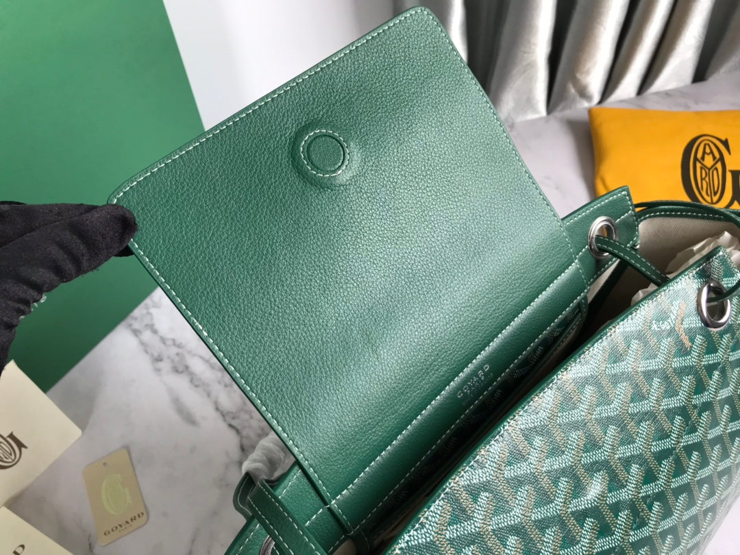 Goyard Rouette Souple Bag 31cm Green Canvas & Calfskin