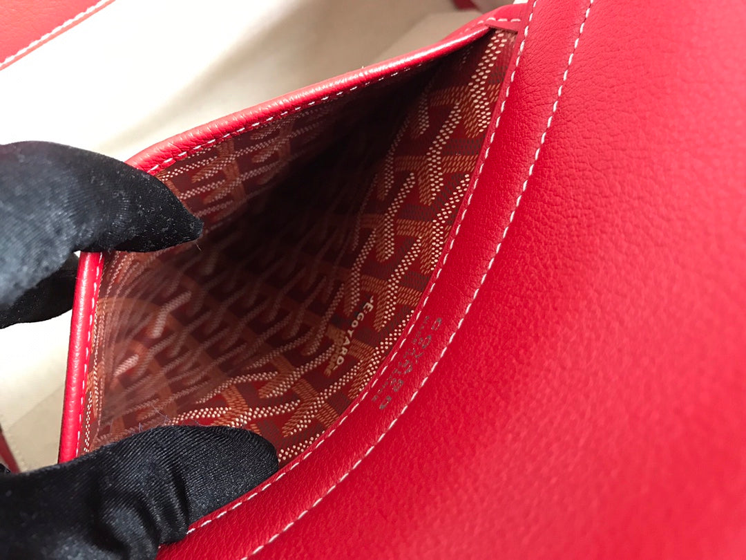 Goyard Rouette Souple Bag 31cm Burgundy Canvas & Calfskin