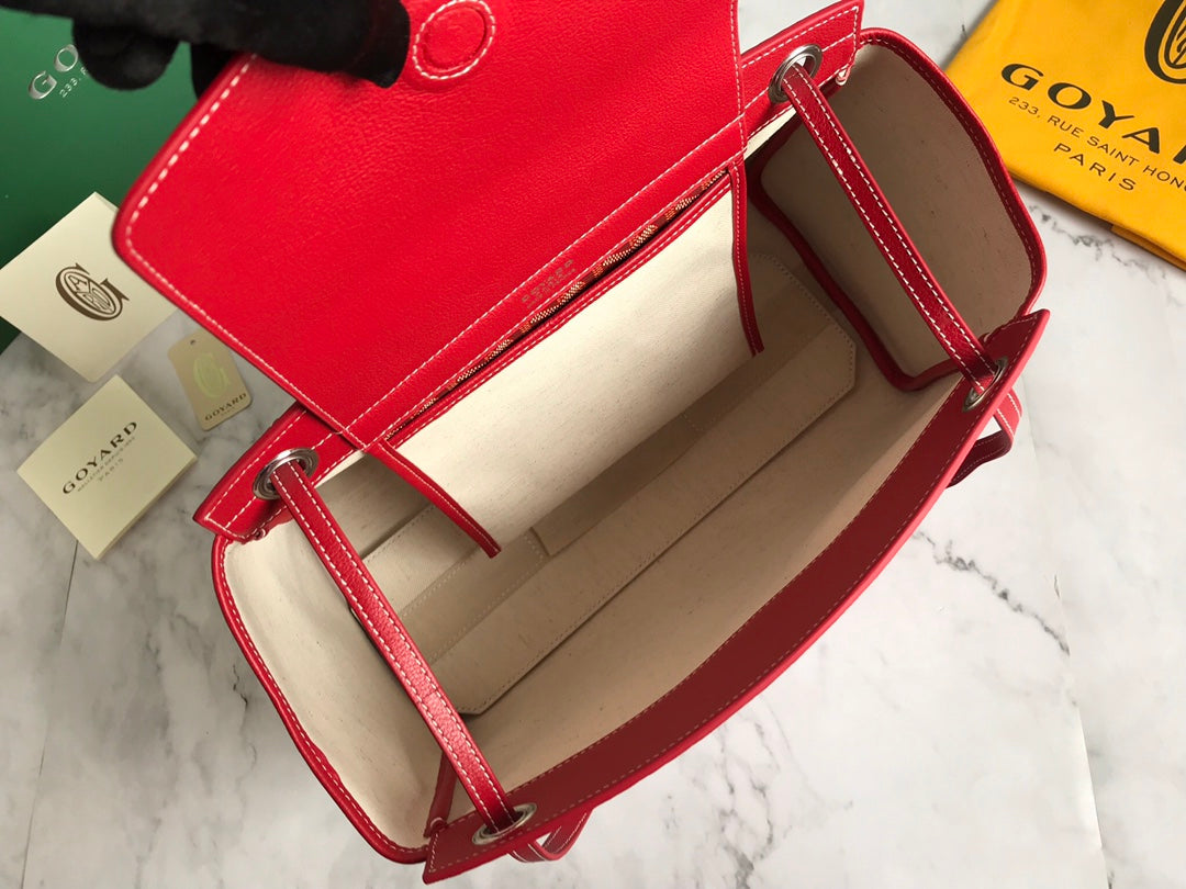 Goyard Rouette Souple Bag 31cm Burgundy Canvas & Calfskin