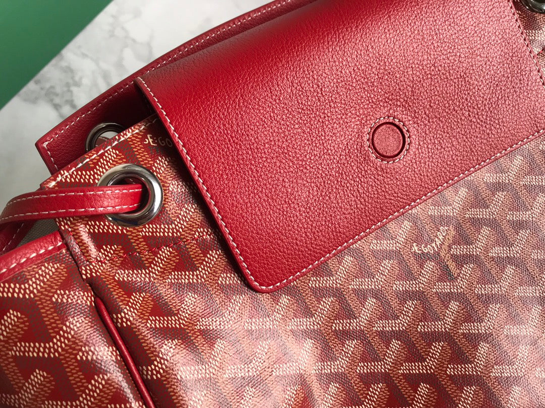 Goyard Rouette Souple Bag 31cm Burgundy Canvas & Calfskin