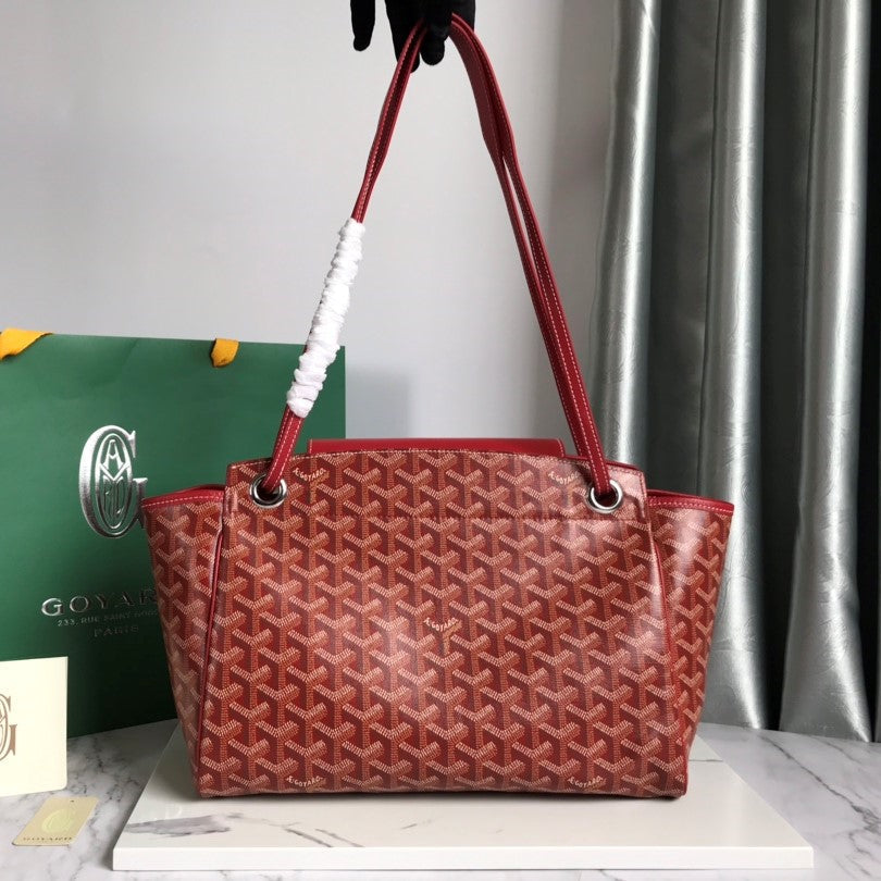 Goyard Rouette Souple Bag 31cm Burgundy Canvas & Calfskin