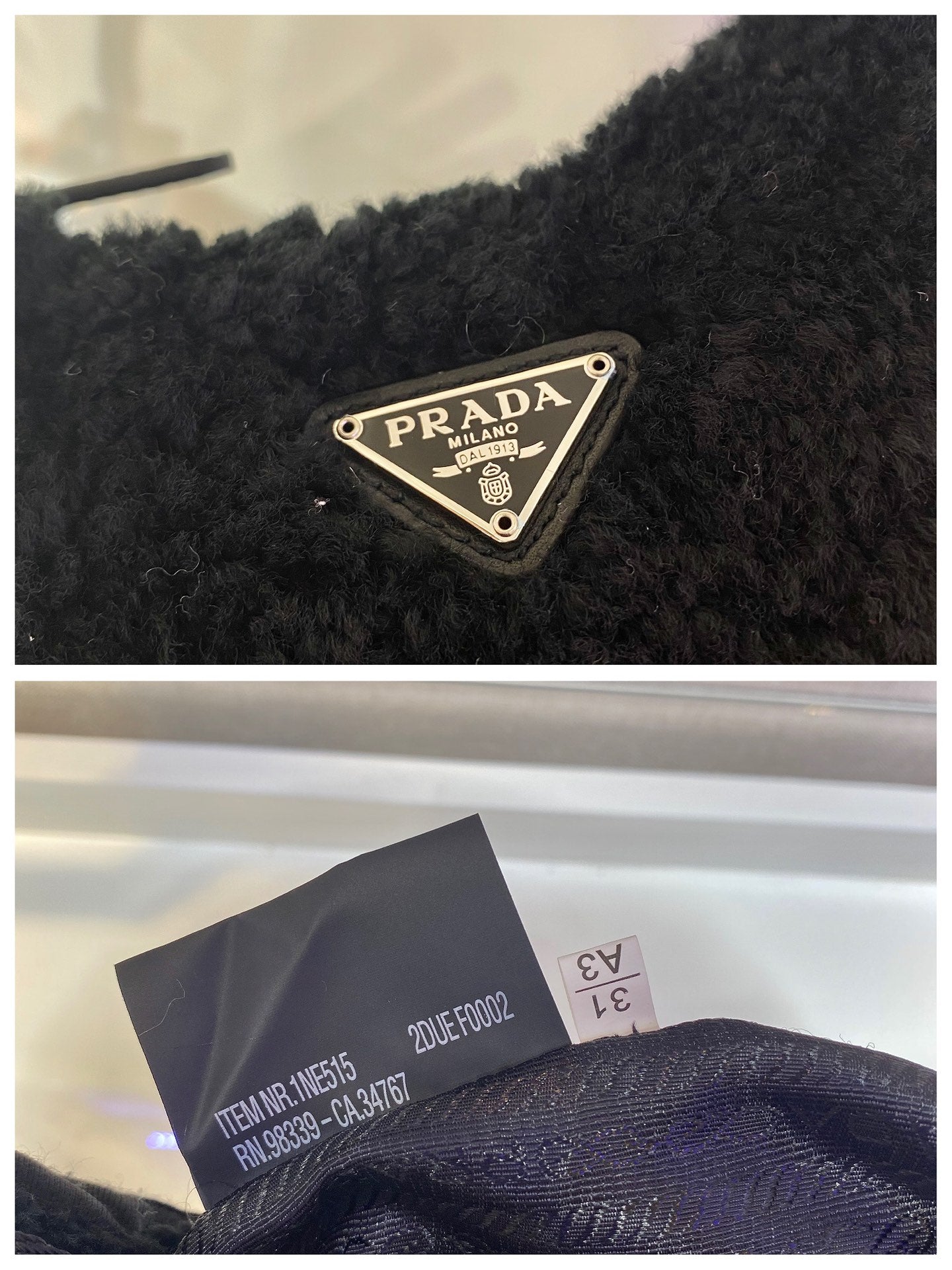 HOBO BAG 23 IN BLACK SHEARLING