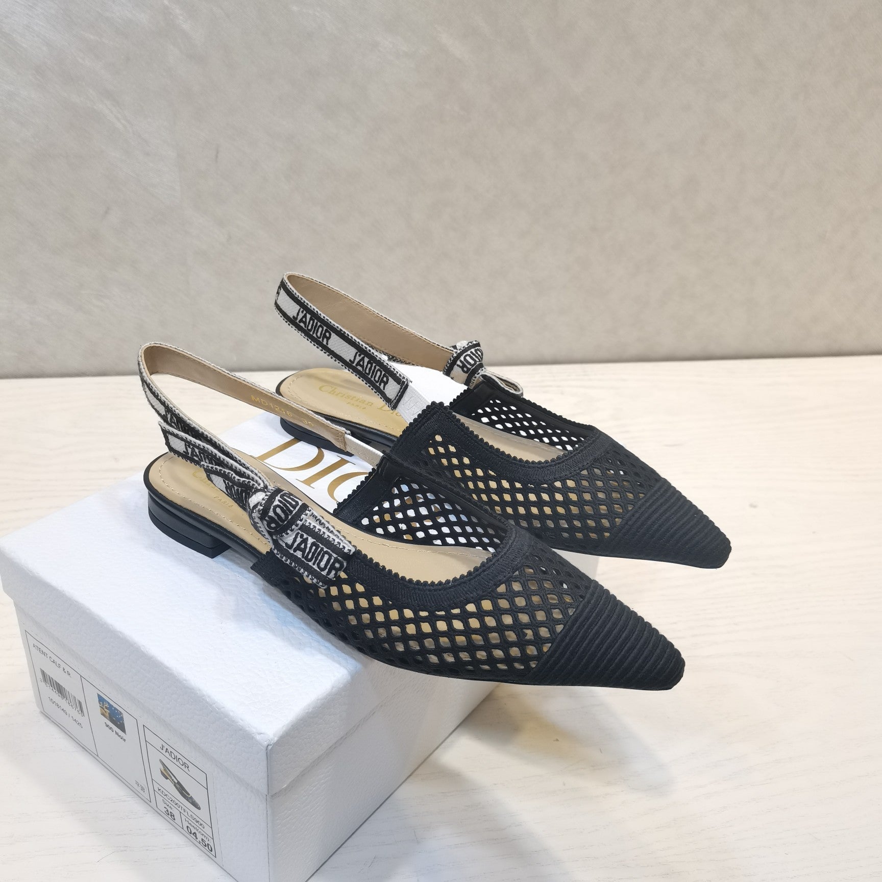 CD 25 J'Adior Slingback Flat Mesh and Fabric 237886