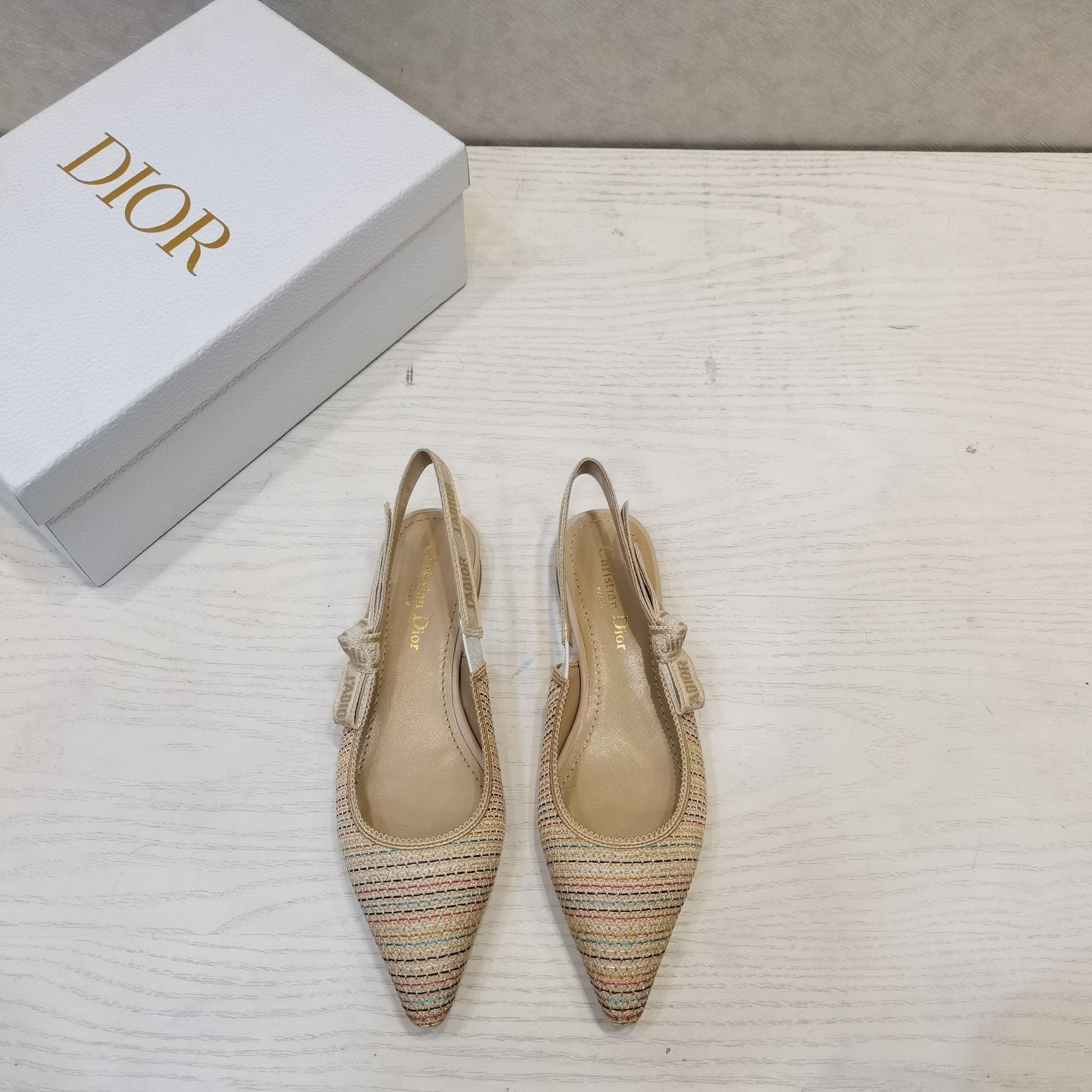 CD 25 J'Adior Slingback Flat Mesh and Fabric 237886