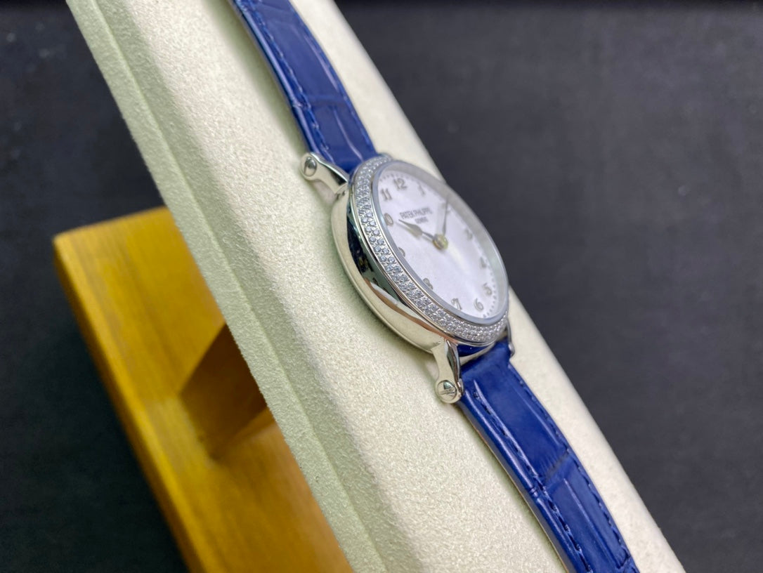PATEK Calatrava 34.6mm Silver White Dial Leather