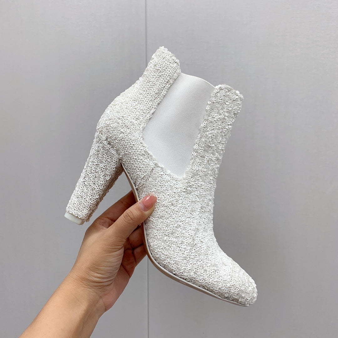 CC 26s Chelsea Boots 8cm White White Sequins 162835