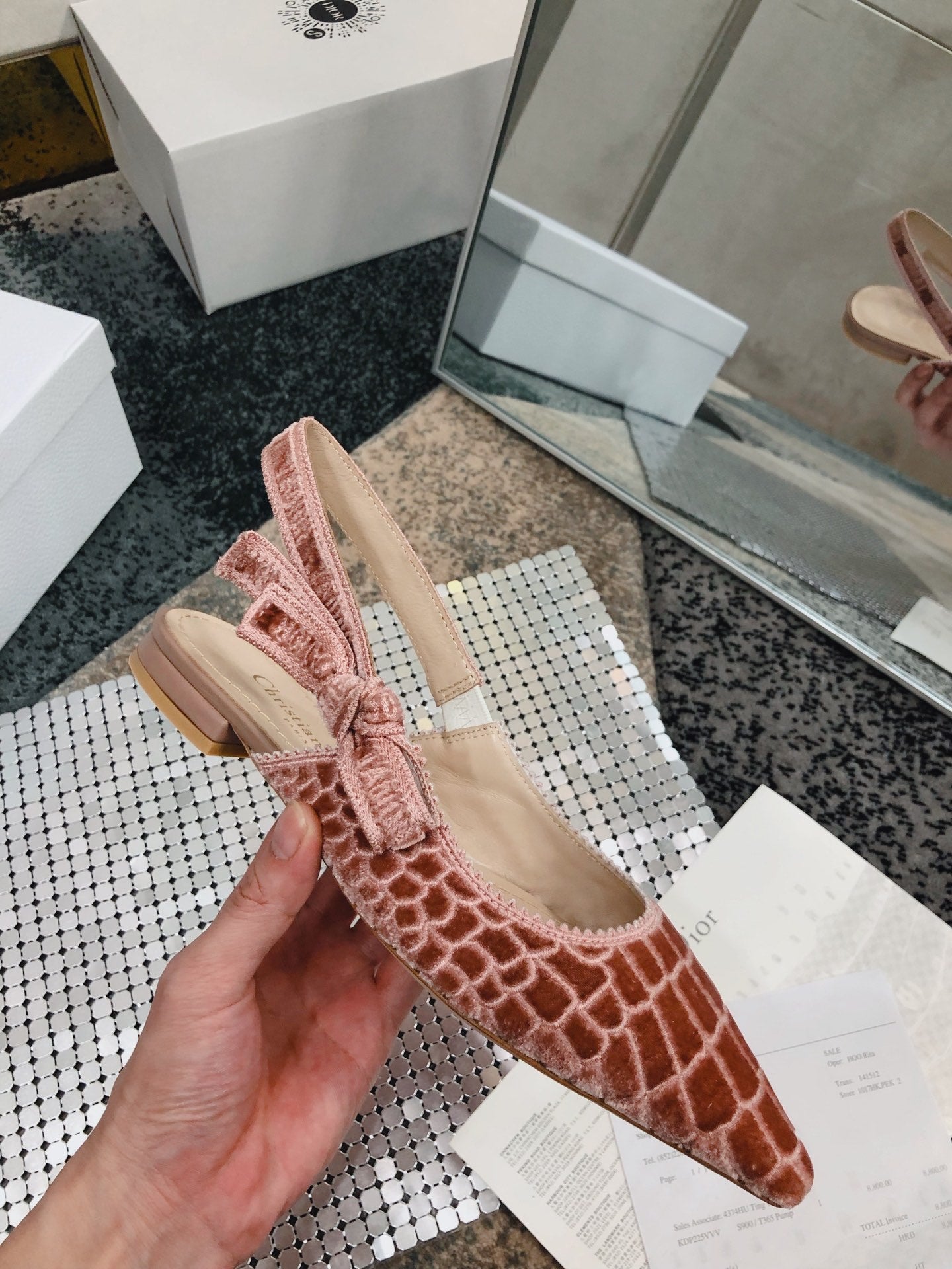 CD 25 J'Adior Slingback Flat Mesh and Fabric 237886