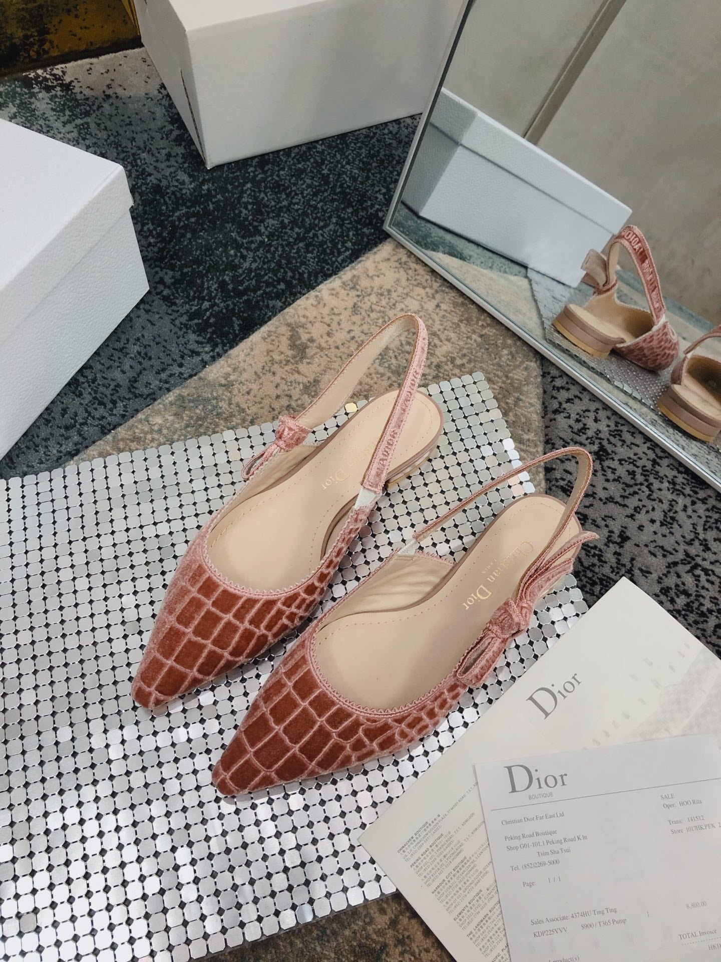 CD 25 J'Adior Slingback Flat Mesh and Fabric 237886