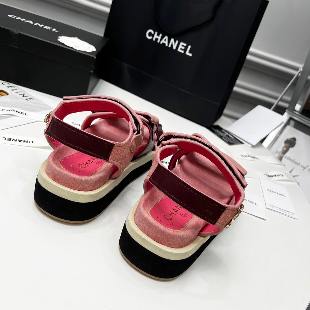 CC 26s Dad Sandal Light Pink Burgundy Leather Suede 867664