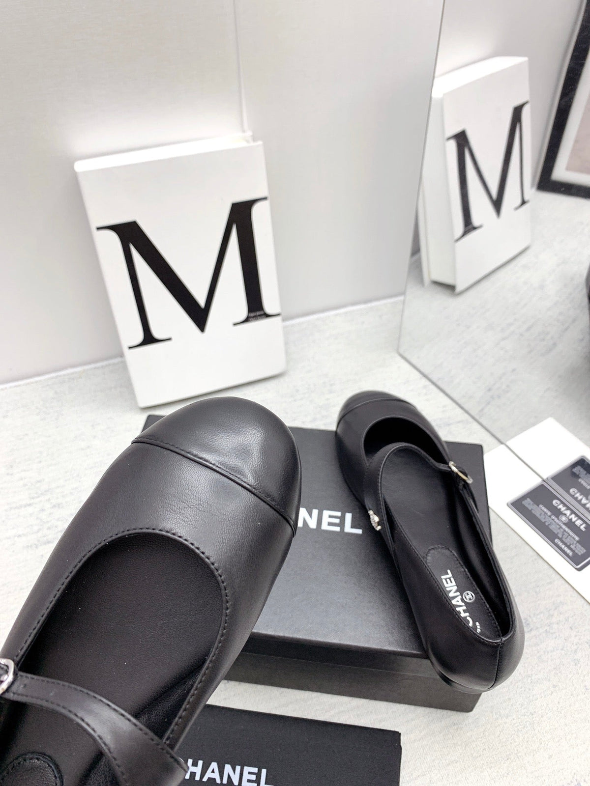 CC 2026 Logo Mary Jane Ballet Flats Black Leather 161752