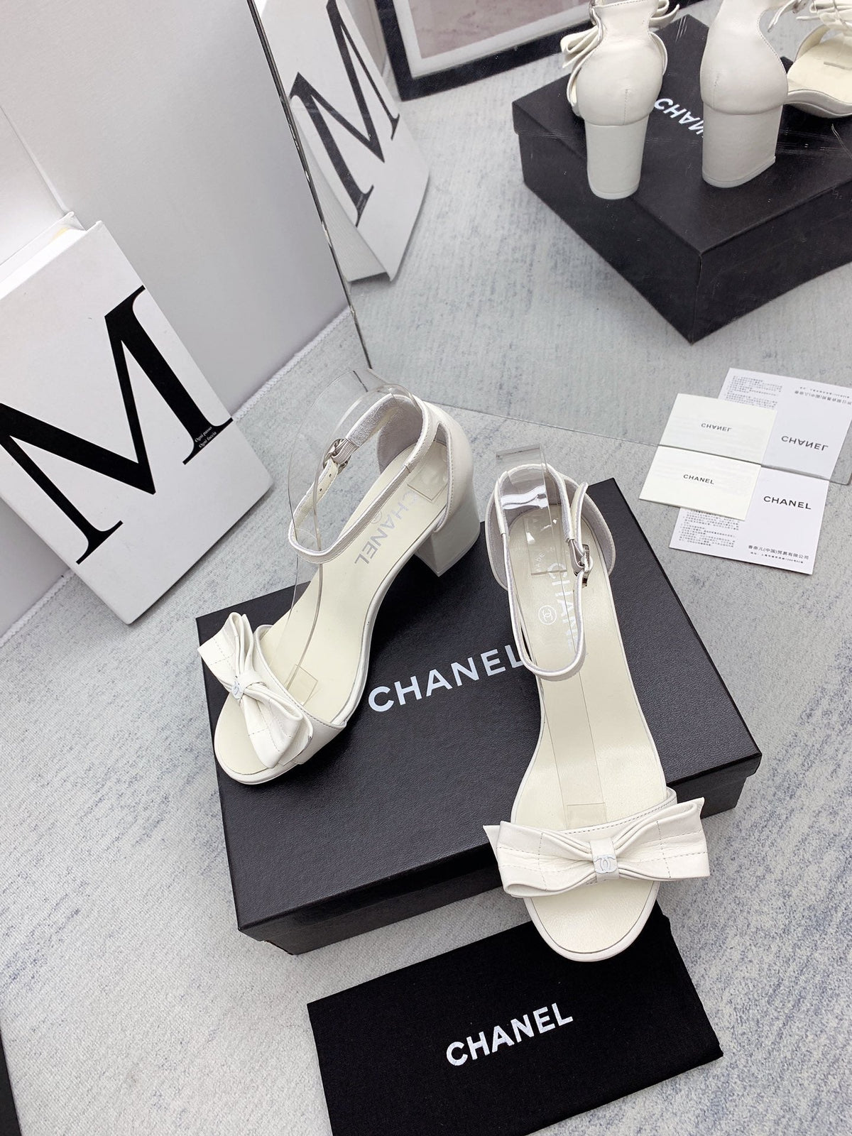 CC 26s Ankle Strap Sandals 6cm White Leather 163411