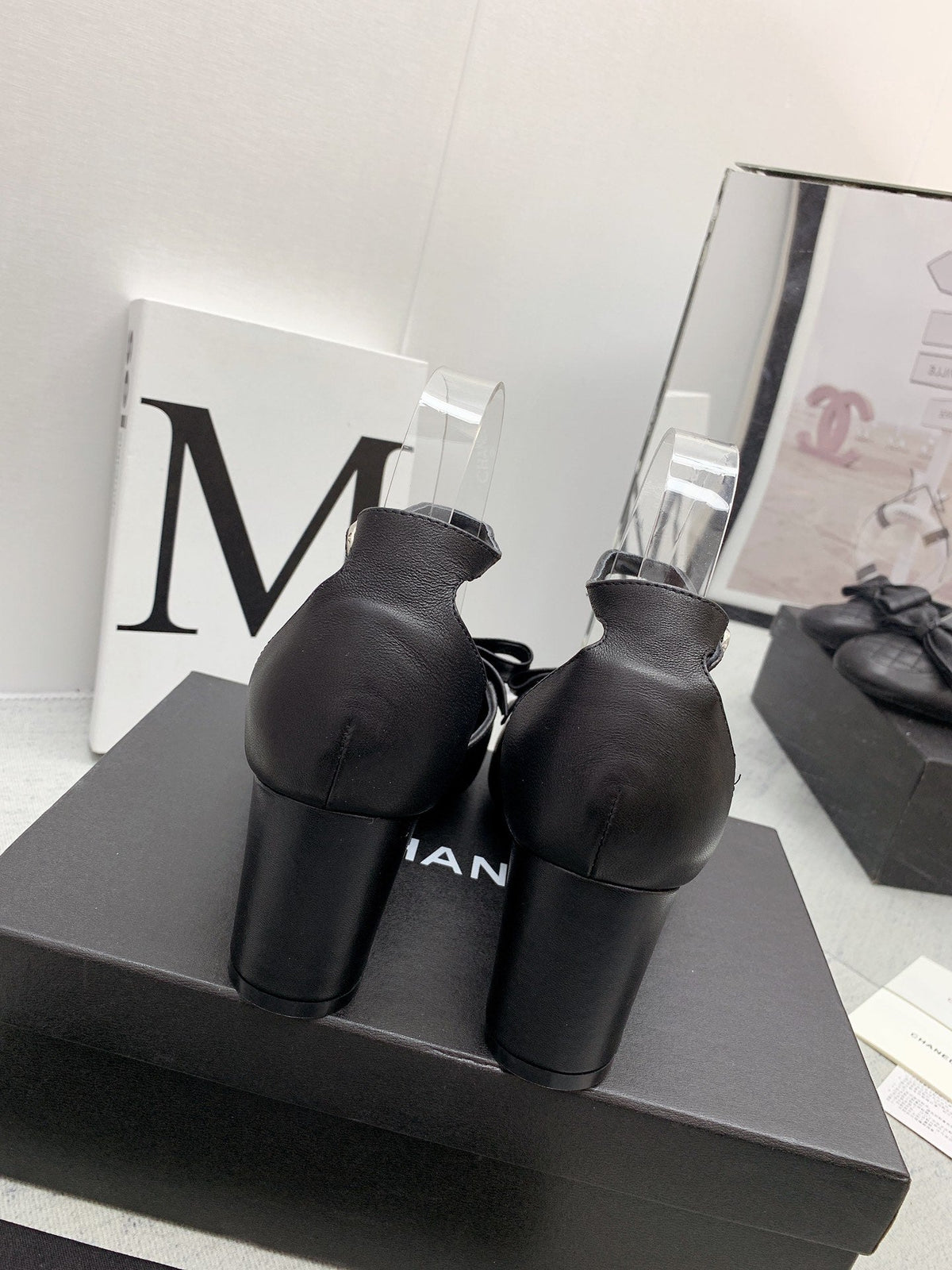 CC 26s Ankle Strap Heels 6cm Black Leather 163418
