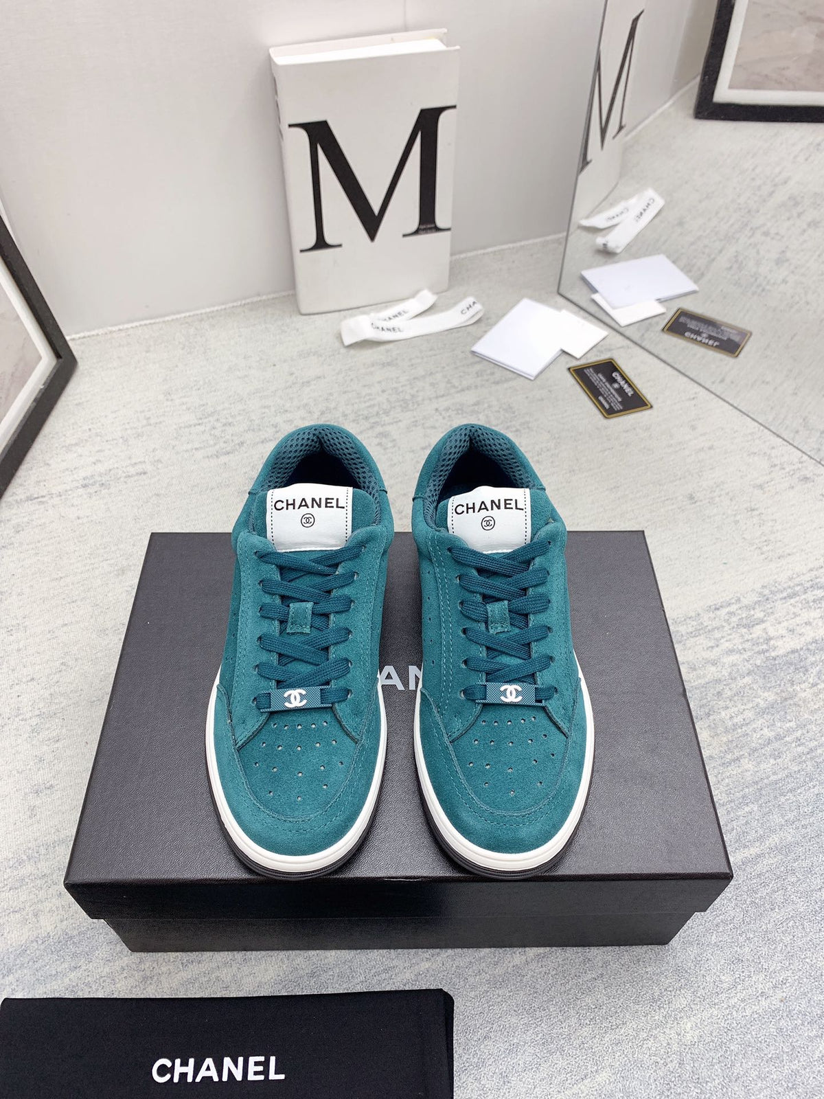 CC 26s Low Top Sneakers Teal Suede Leather 160058