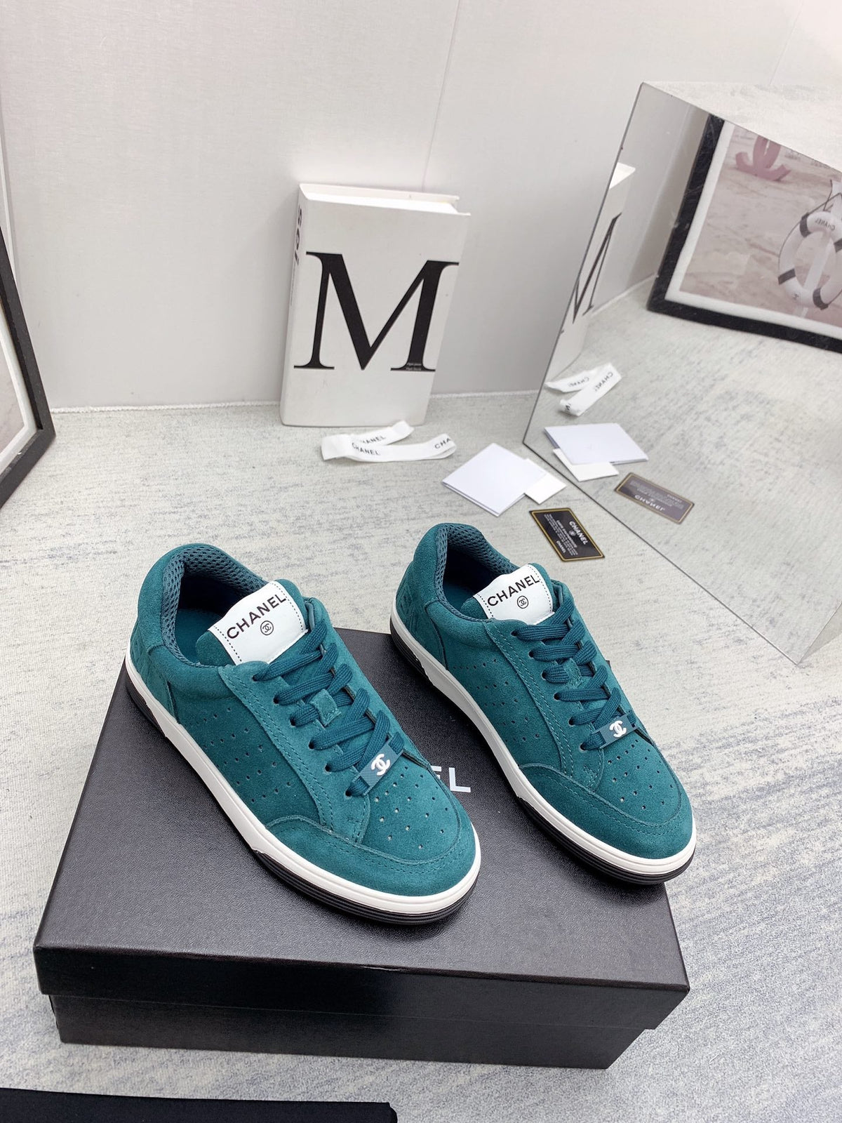 CC 26s Low Top Sneakers Teal Suede Leather 160058