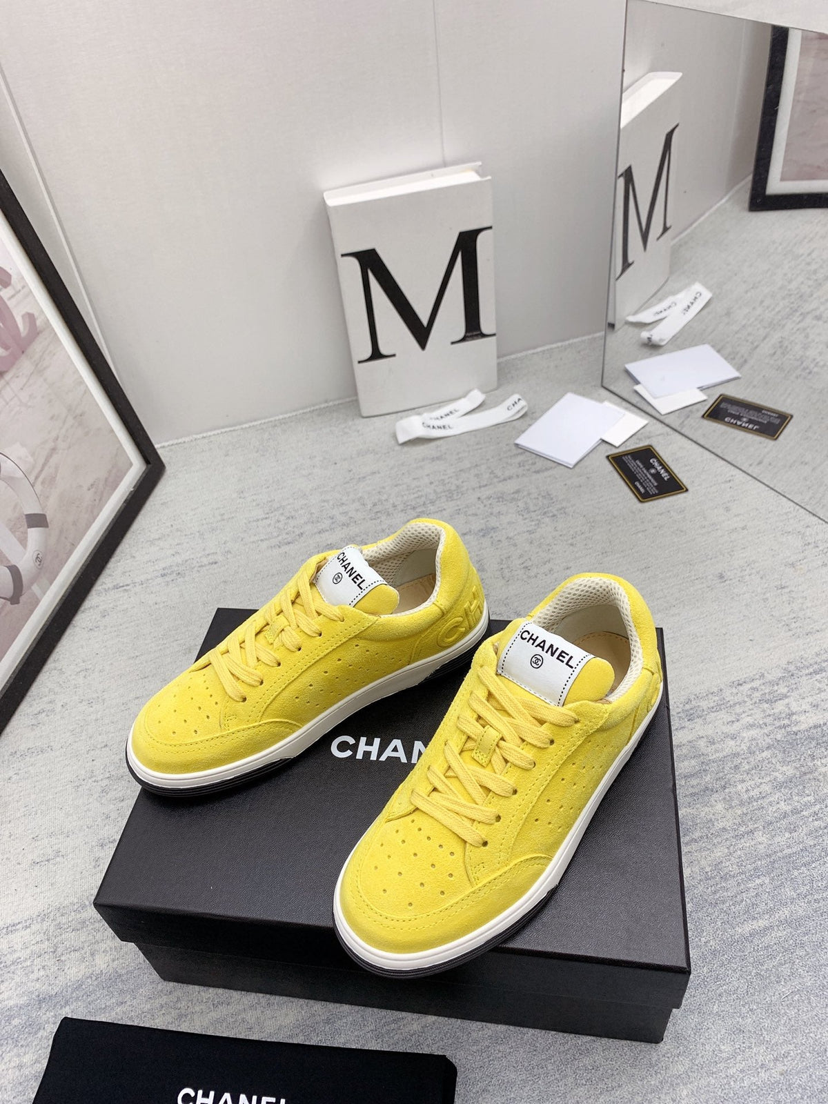 CC 26s Low Top Sneakers Yellow Suede Leather 160063