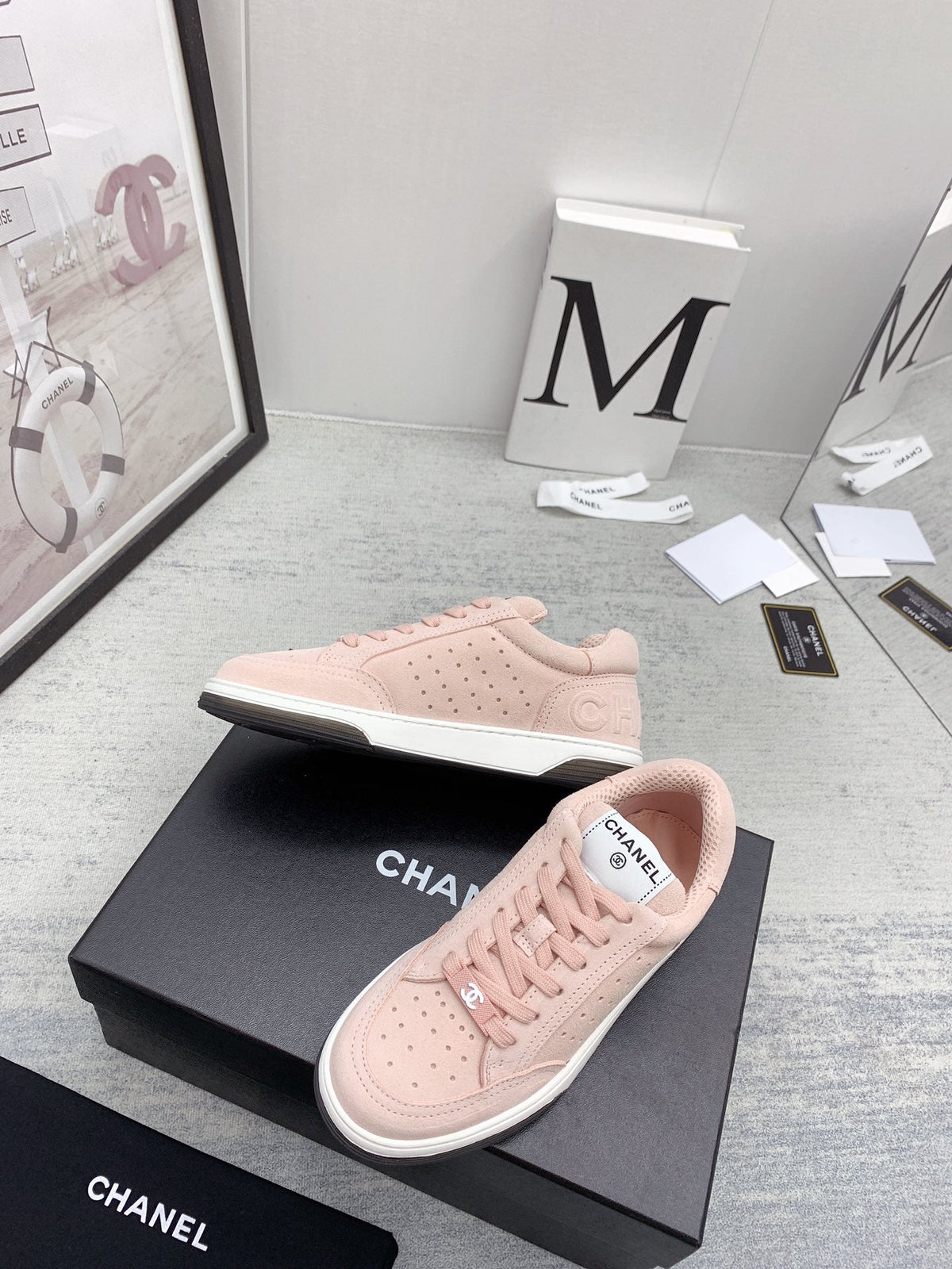 CC 26s Low Top Sneakers Pink Suede Leather 160064