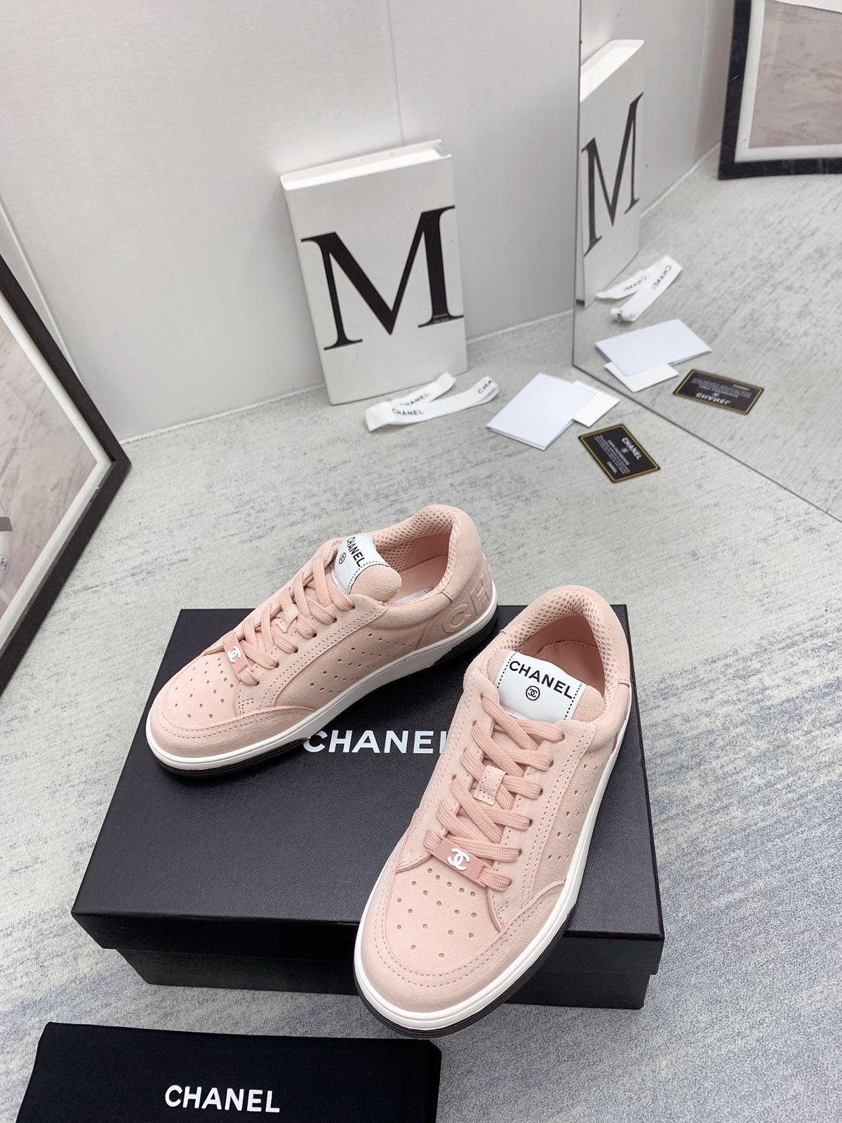 CC 26s Low Top Sneakers Pink Suede Leather 160064