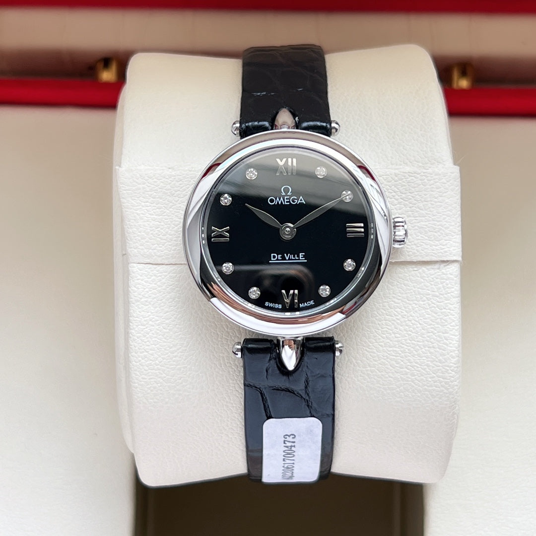 Omega De Ville 27.4mm Silver Black Dial