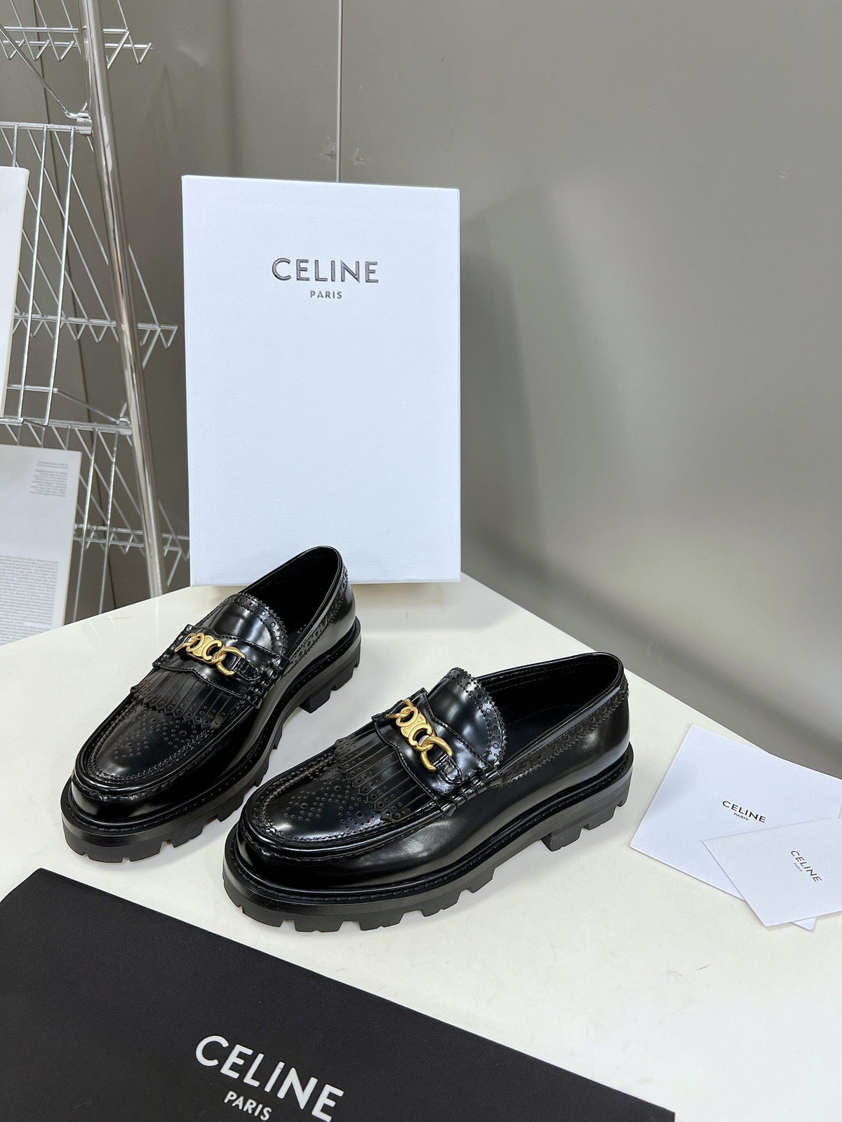 CE 26s Margaret Loafers 3.5cm Black Leather 131452