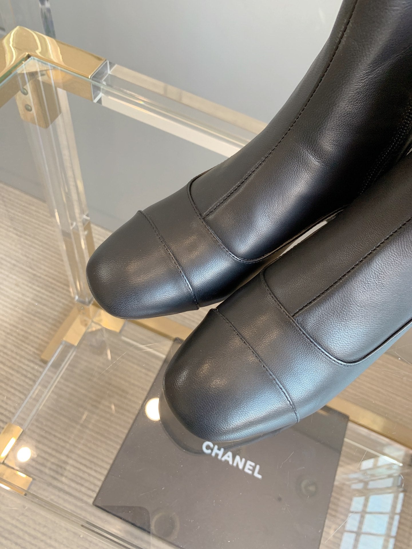 CC Ankle Boots Block Heel 60mm Black Cowhide 464567