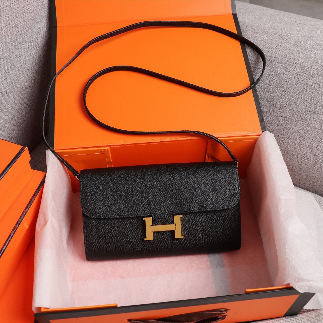 HM CONSTANCE BAGS DAKANG 20.5 BLACK EPSOM