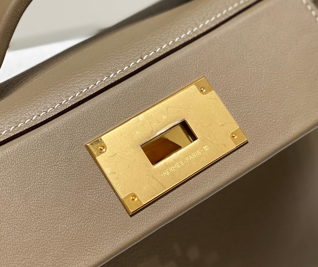 HM Mini 24 Sur 24 Bag 21cm Light Brown Swift Cowhide Gold Hardware 250250