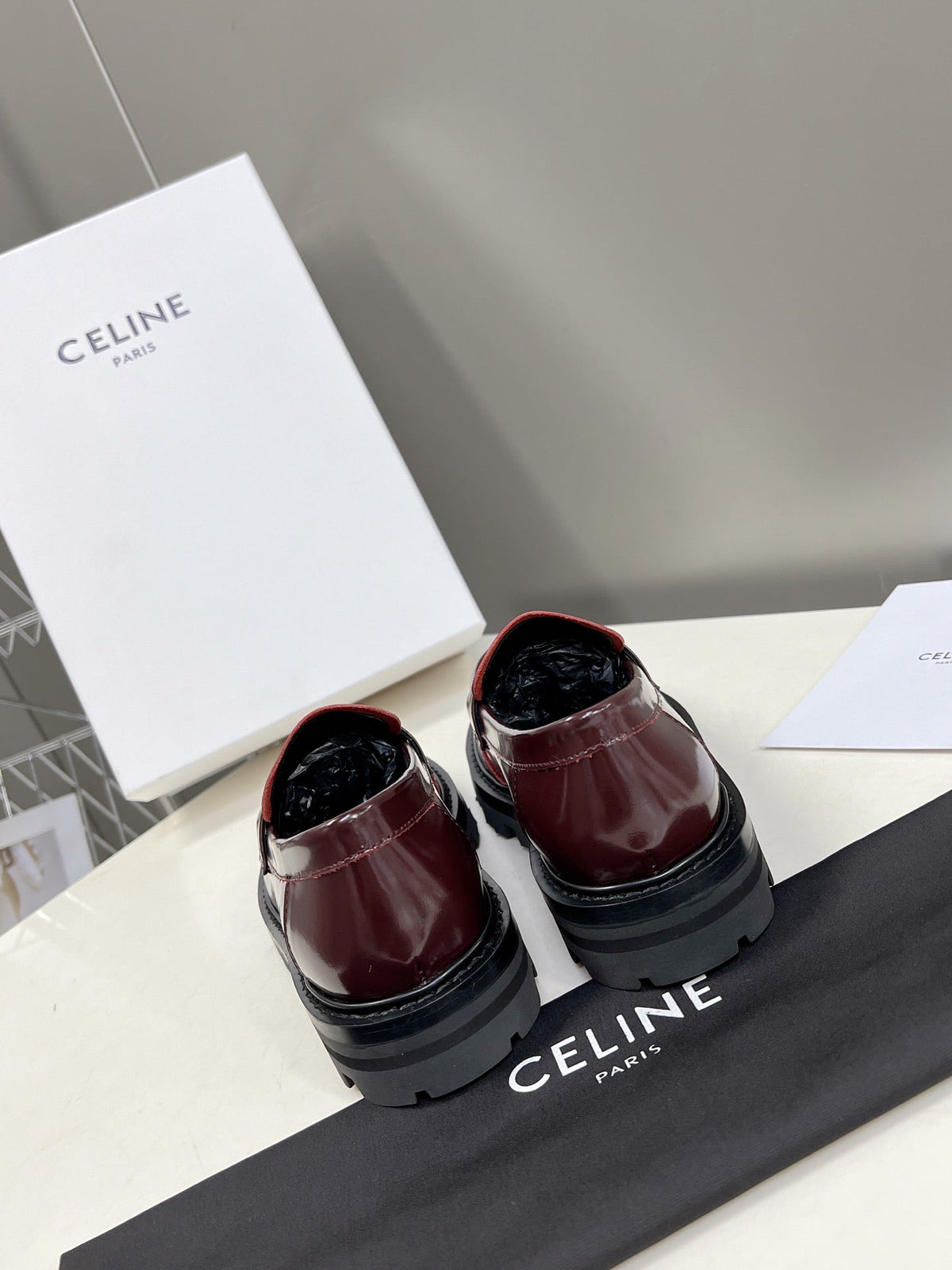 CE 26s Margaret Loafers 3.5cm Burgundy Leather 114192
