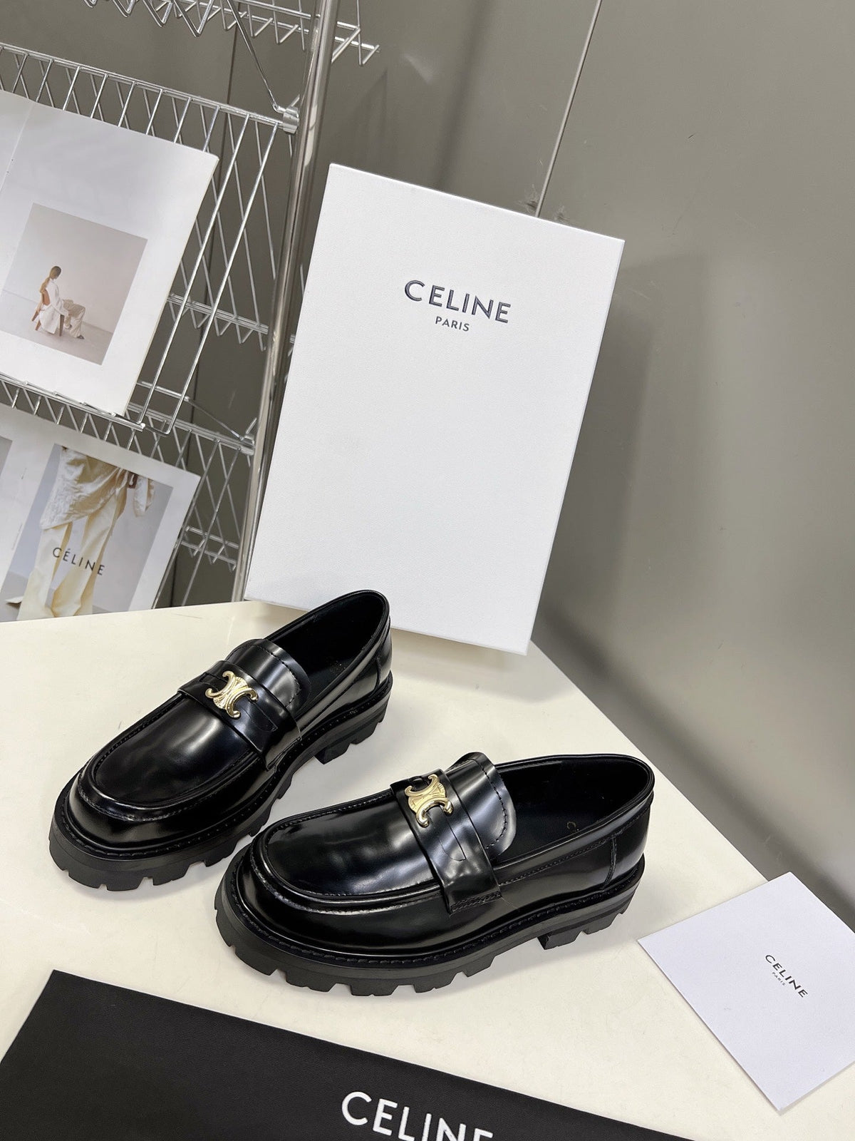 CE 26s Margaret Loafers 3.5cm Black Leather 114191