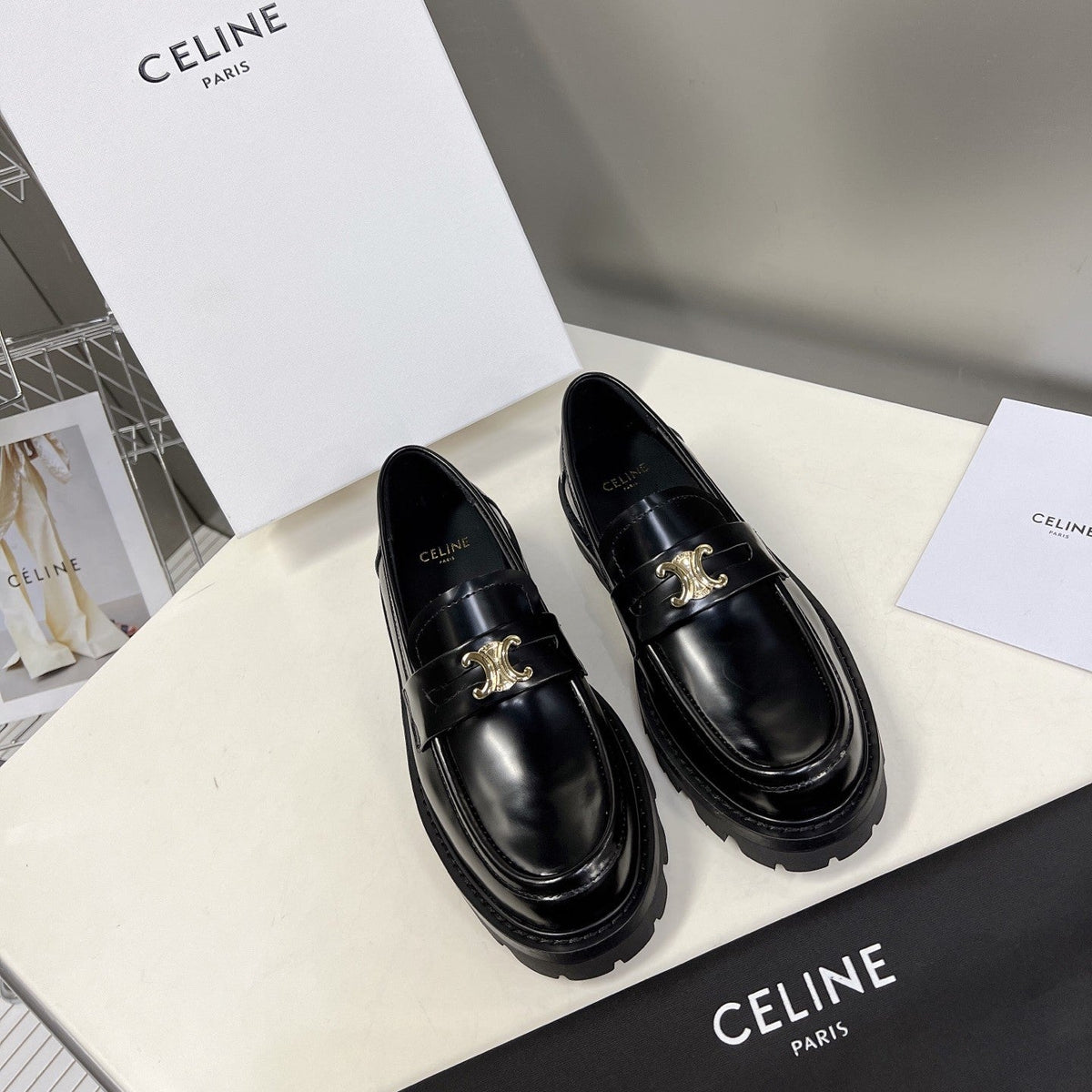 CE 26s Margaret Loafers 3.5cm Black Leather 114191