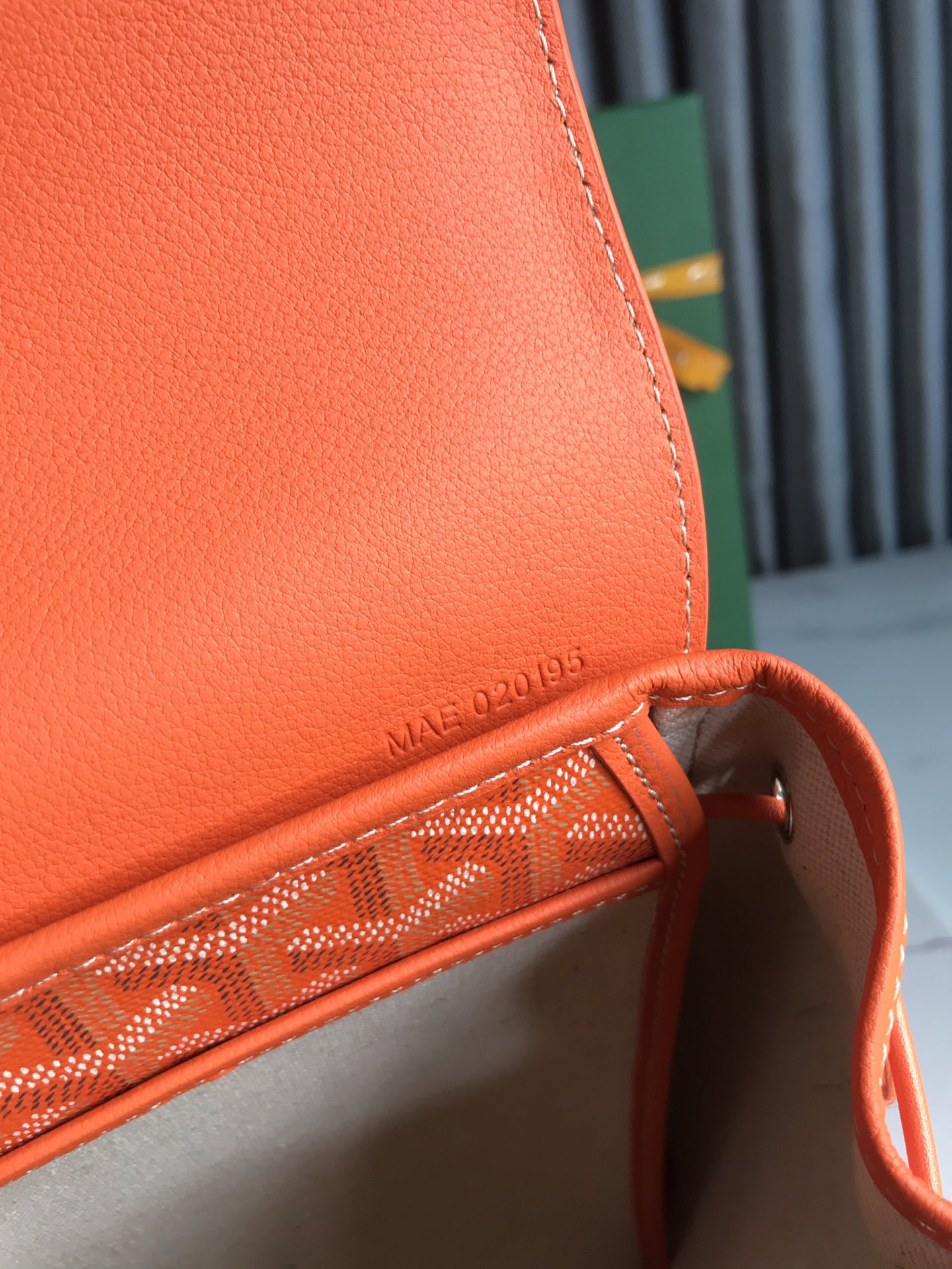 ALPIN MINI BACKPACK 21 IN ORANGE LAMBSKIN AND GOYARDINE CANVAS