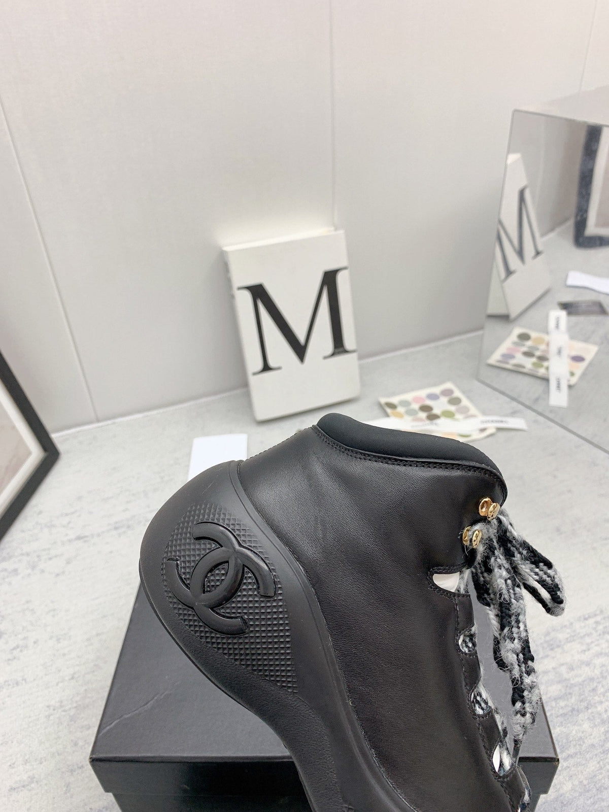 CC 26s High Top Sneakers 5cm Black Black Leather 163043