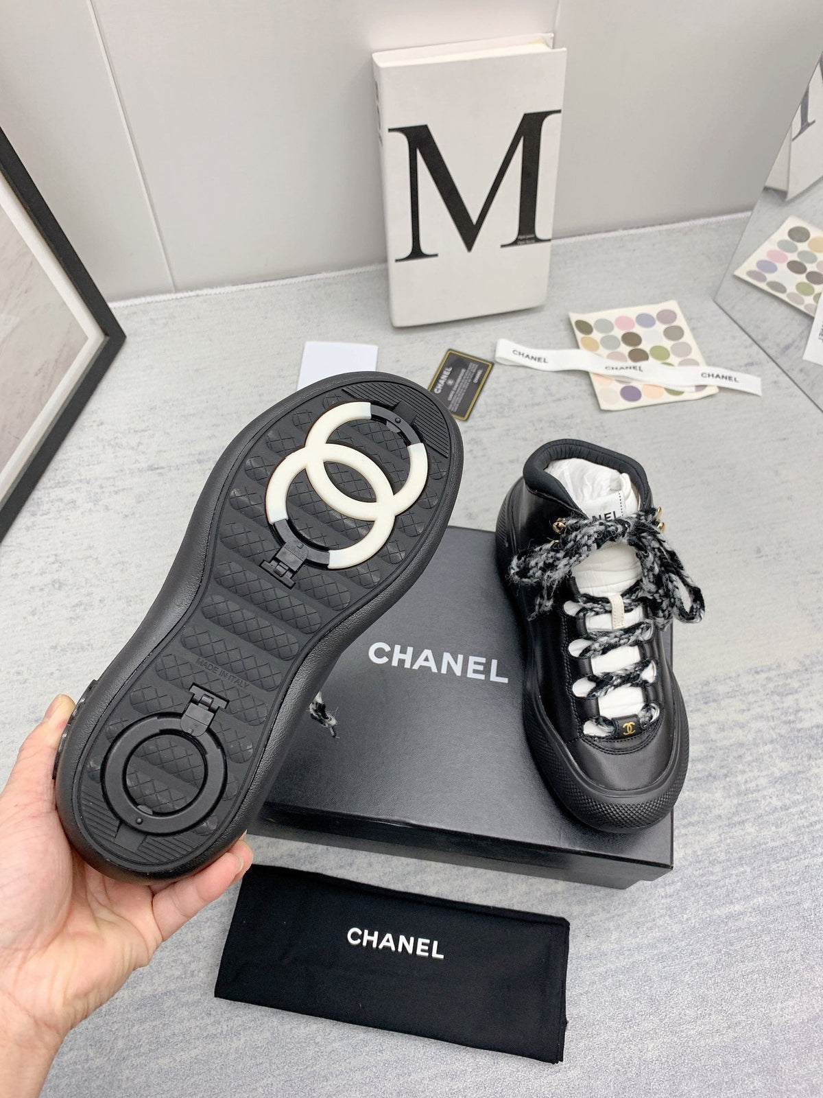 CC 26s High Top Sneakers 5cm Black Black Leather 163043