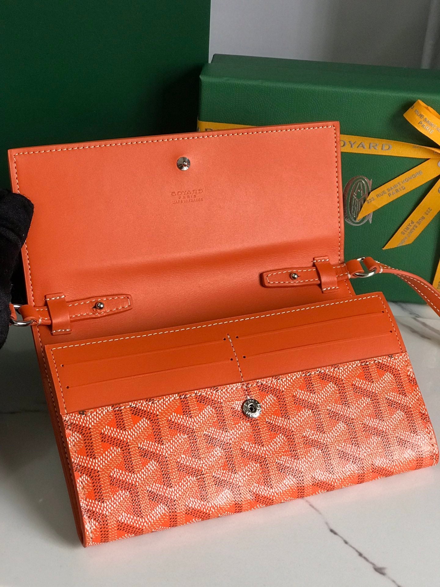 Goyard Varenne Continental Wallet 19cm Orange Canvas & Calfskin