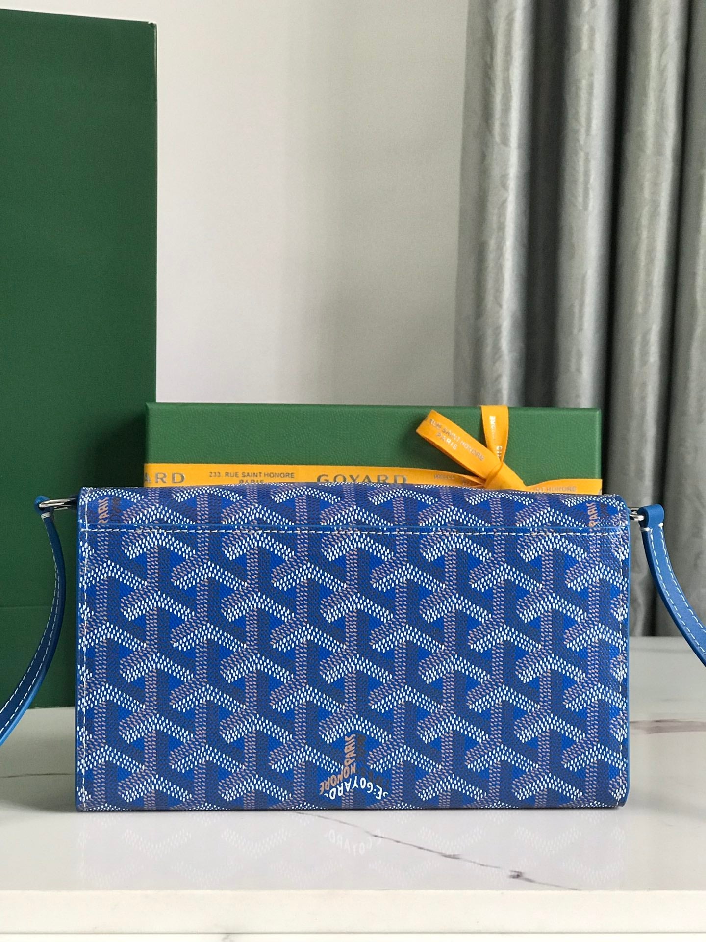 Goyard Varenne Continental Wallet 19cm Blue Canvas & Calfskin