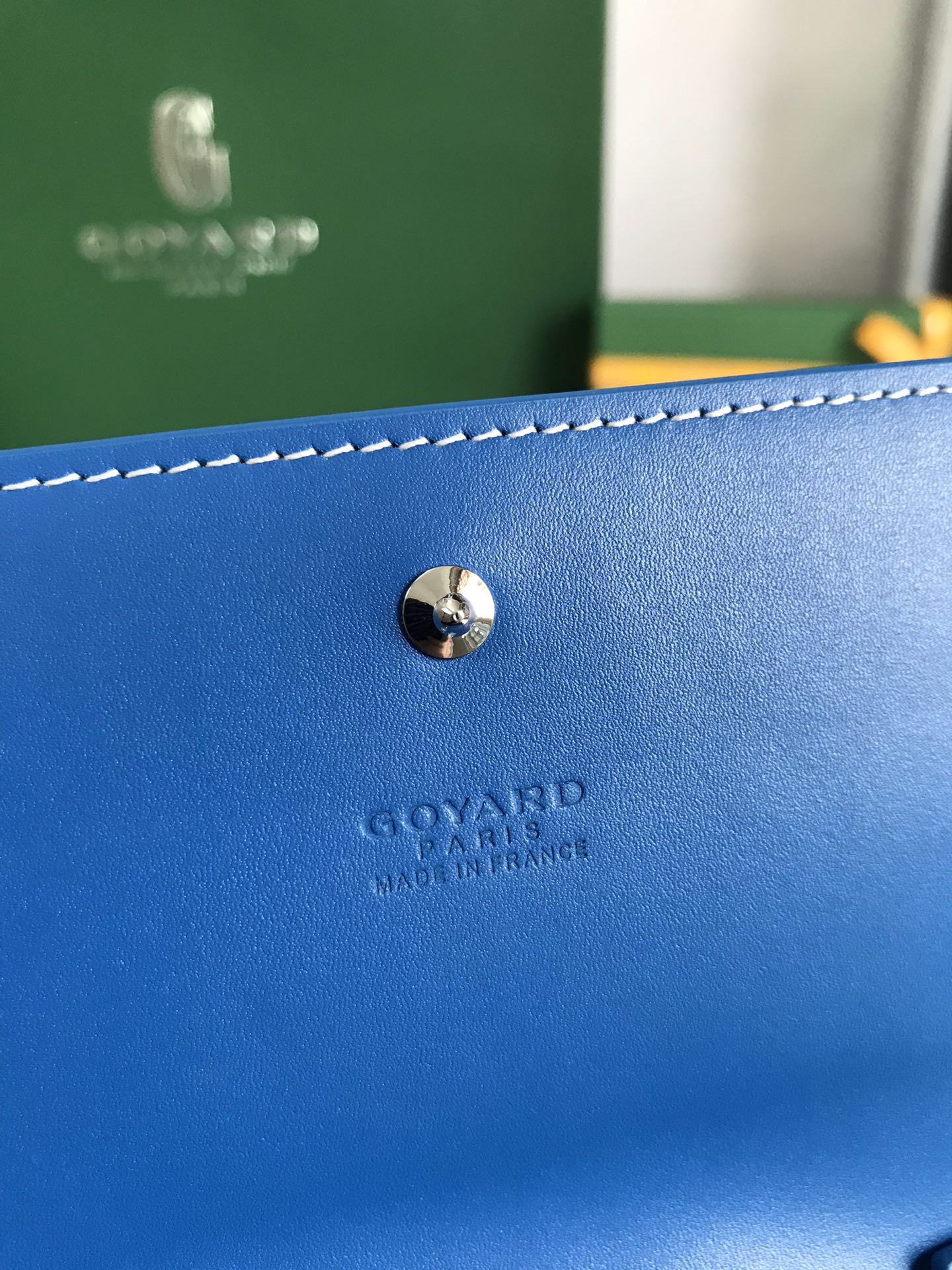 Goyard Varenne Continental Wallet 19cm Blue Canvas & Calfskin