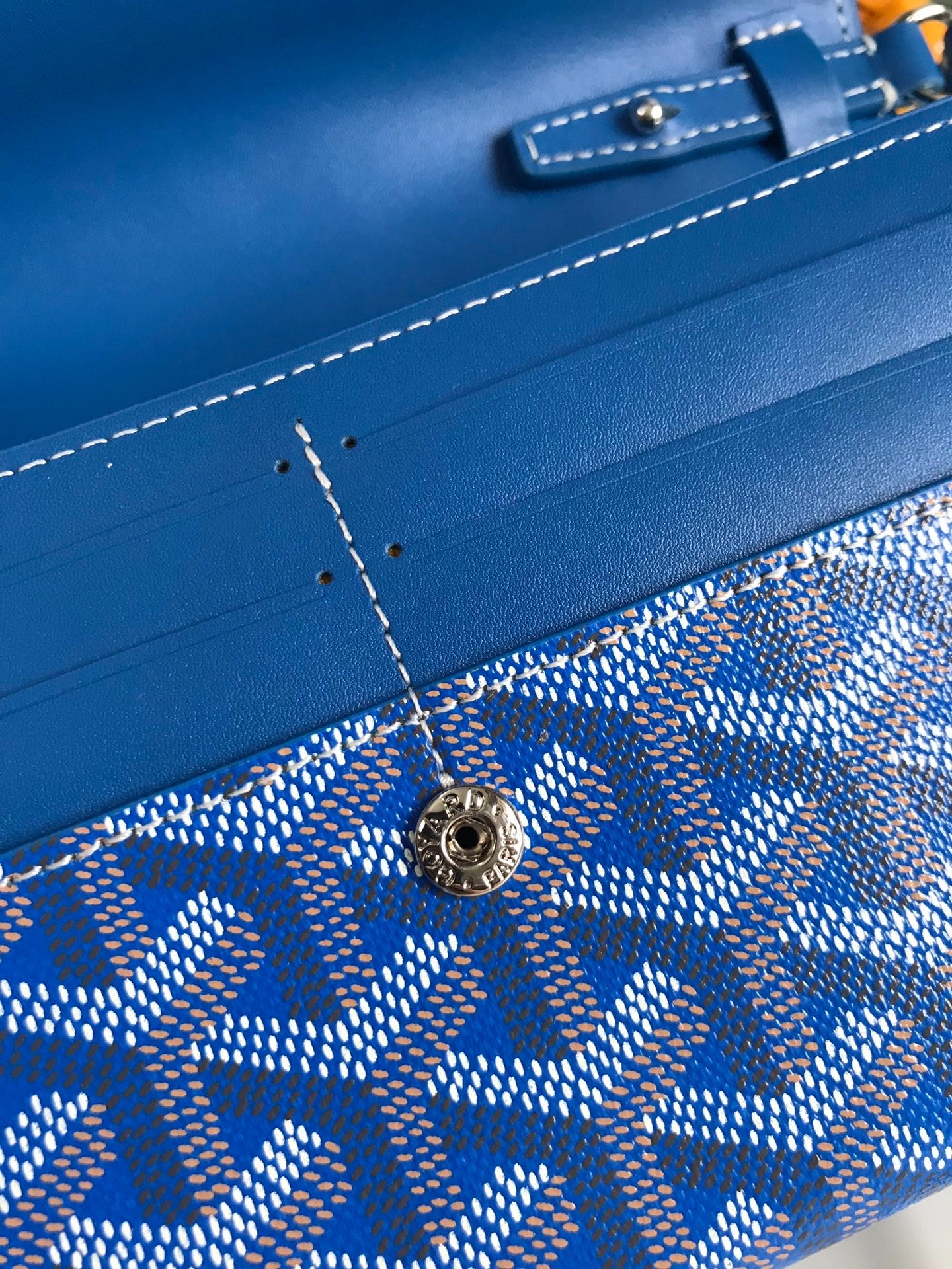 Goyard Varenne Continental Wallet 19cm Blue Canvas & Calfskin