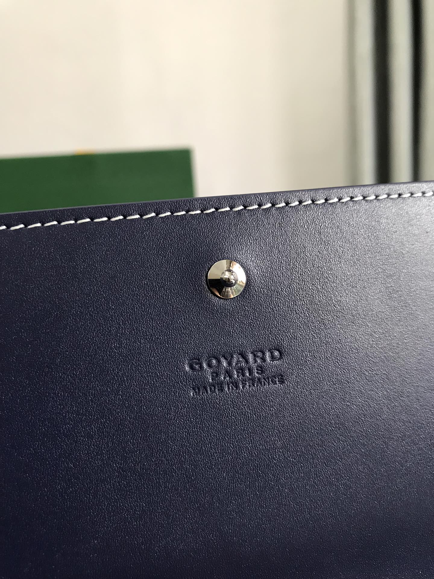 Goyard Varenne Continental Wallet 19cm Black Navy Blue Canvas & Calfskin