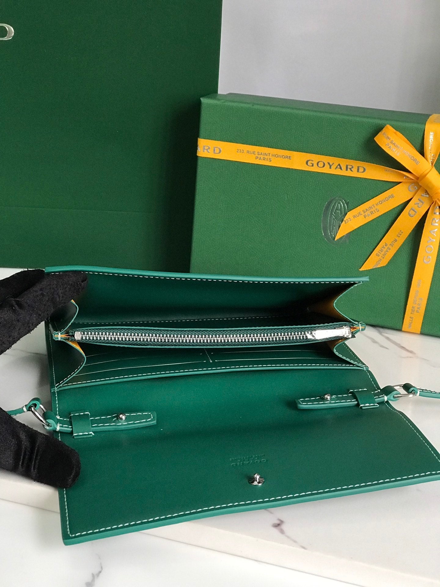 Goyard Varenne Continental Wallet 19cm Green Canvas & Calfskin