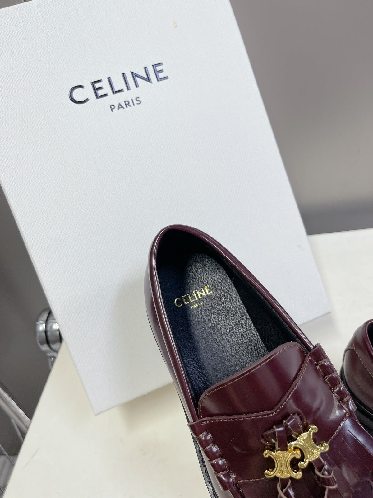 CE 26s Margaret Loafers 3.5cm Burgundy Leather 114188