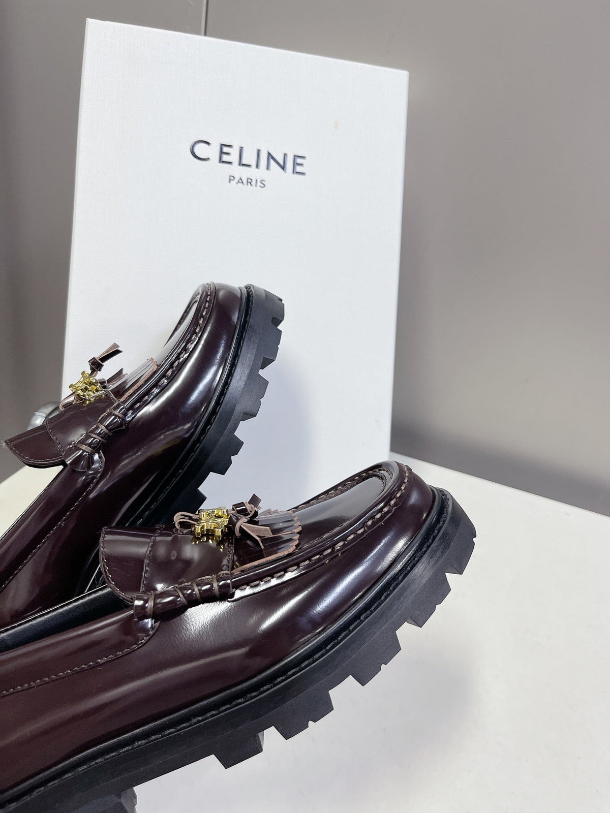 CE 26s Margaret Loafers 3.5cm Burgundy Leather 114189