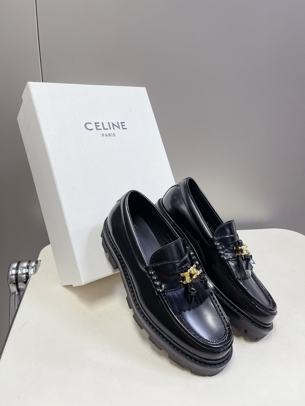 CE 26s Margaret Loafers 3.5cm Black Leather 114190