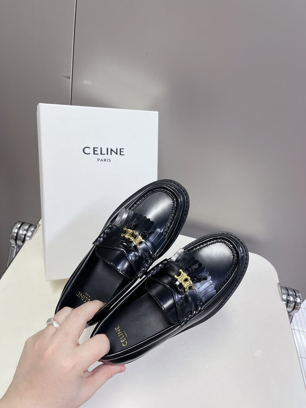 CE 26s Margaret Loafers 3.5cm Black Leather 114190