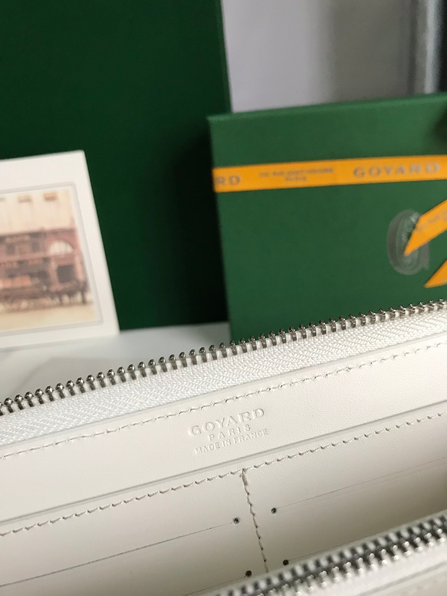 Goyard Matignon GM Wallet 20cm White Canvas & Calfskin