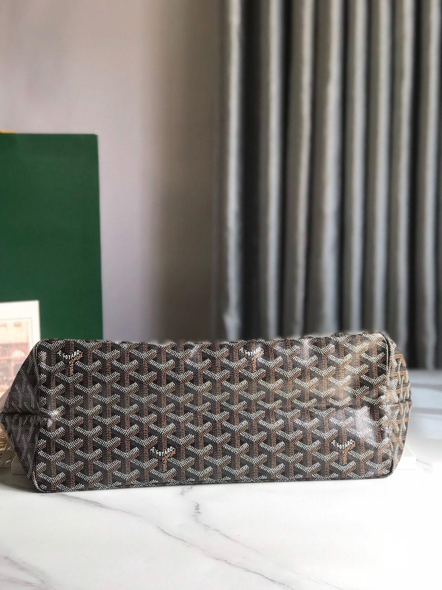 Goyard Hulot Saint Louis PM Bag 34cm Black Tan Canvas & Calfskin