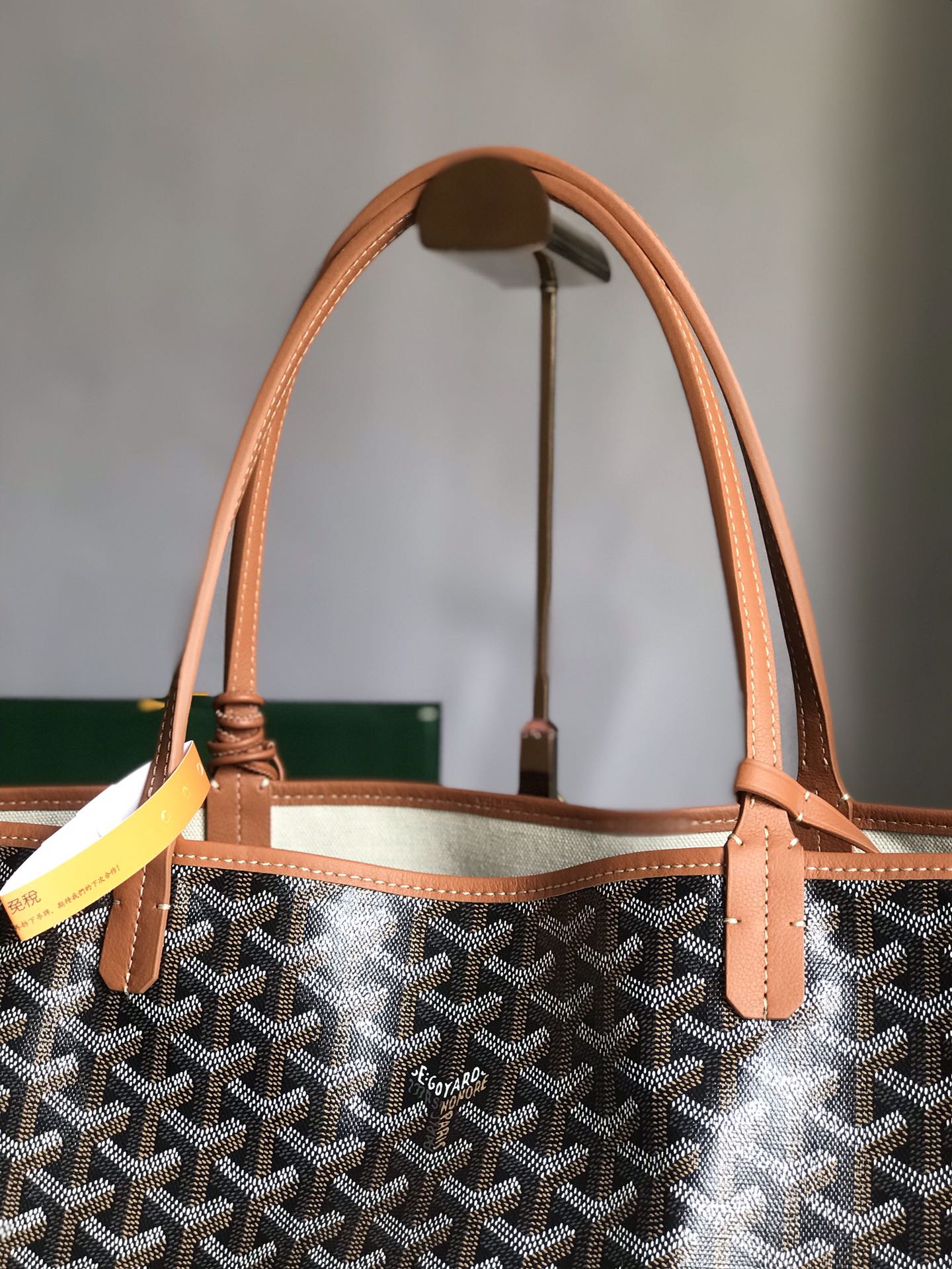 Goyard Hulot Saint Louis PM Bag 39cm Black Tan Canvas & Calfskin