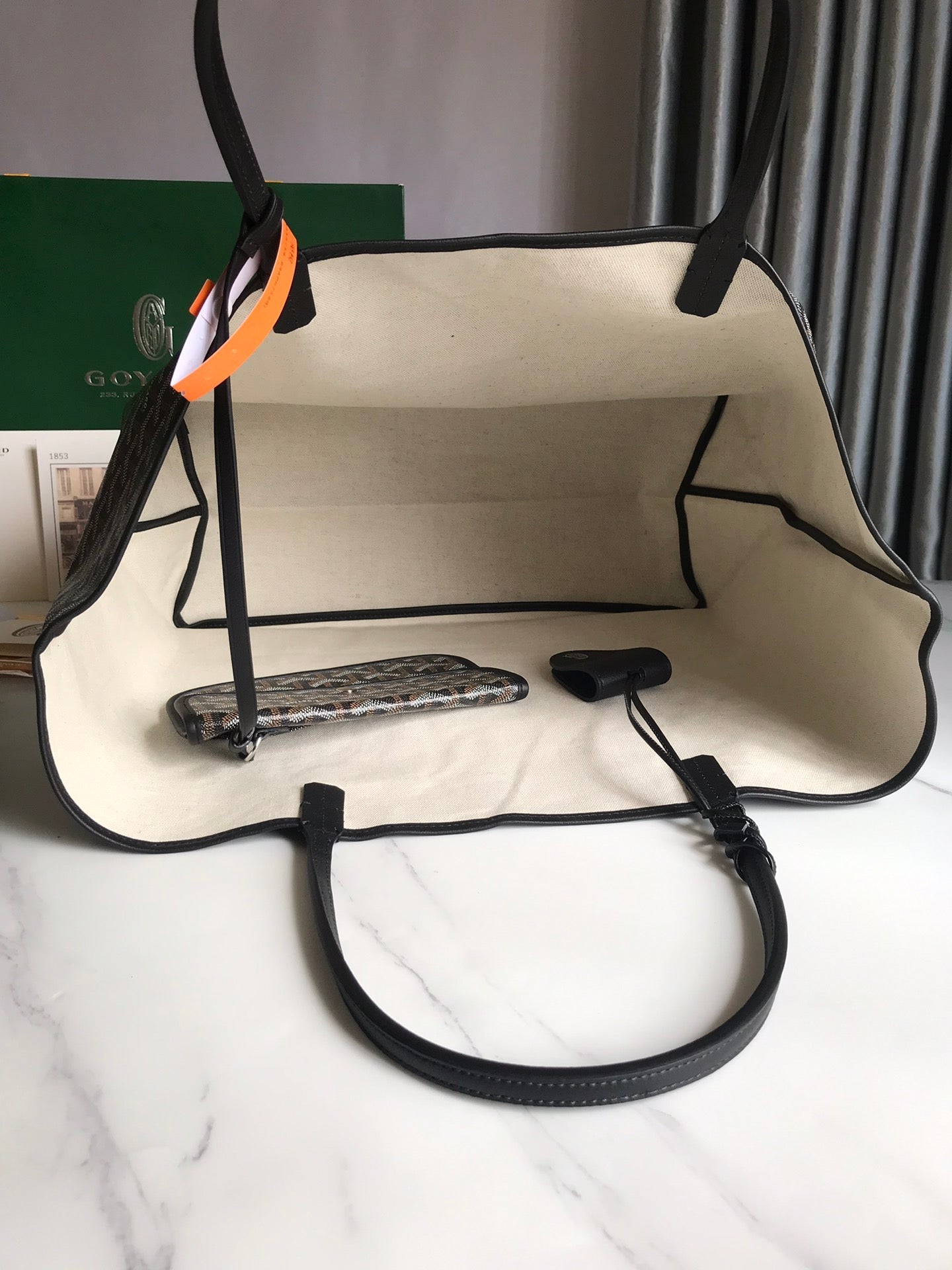 Goyard Hulot Saint Louis PM Bag 39cm Black Canvas & Calfskin