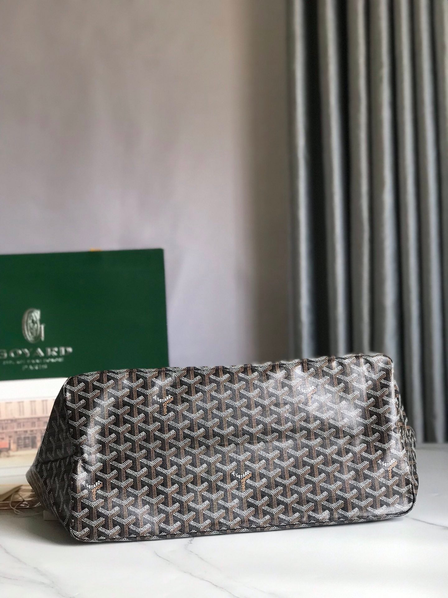 Goyard Hulot Saint Louis PM Bag 39cm Black Canvas & Calfskin
