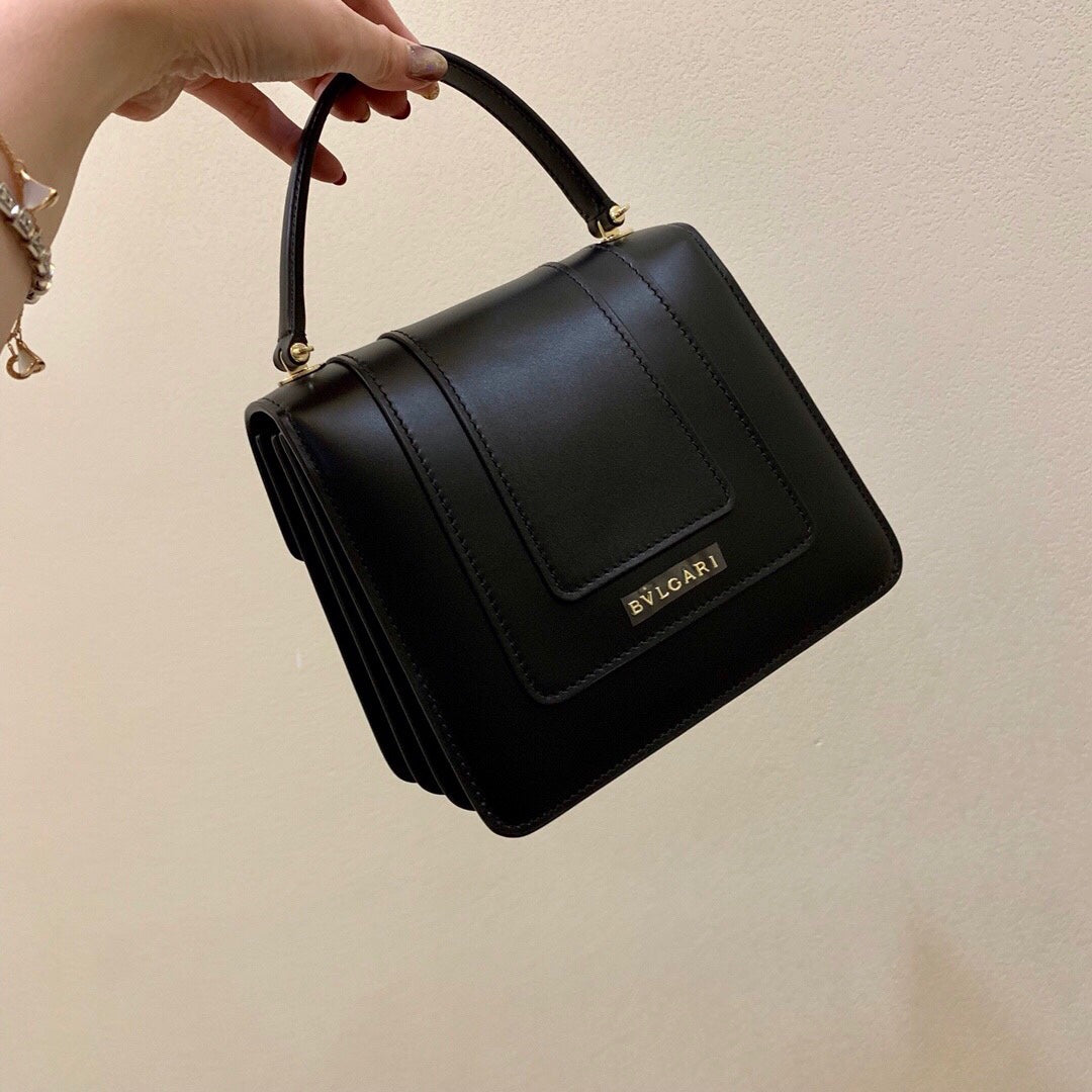 BVL Serpenti Forever Medium Top Handle Bag 20 cm Black Cowhide GHW 188652