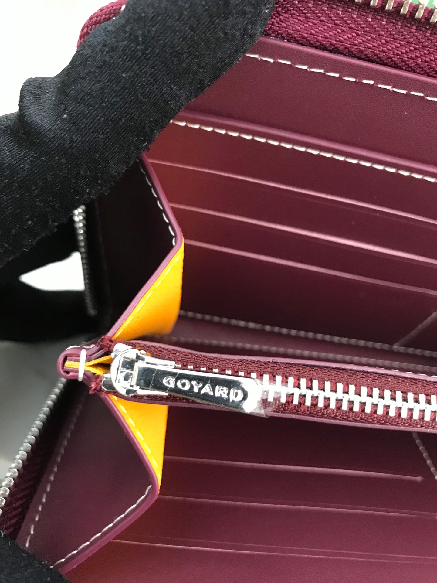 Goyard Matignon GM Wallet 20cm Burgundy Canvas & Calfskin